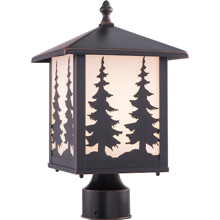 Vaxcel Yosemite 1L Bronze Rustic Outdoor Tree Post Light White Glass OP33485BBZ